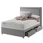 Silentnight Mirapocket 2000 Memory Ottoman 4-Drawer Storage Divan Bed Set Slate Grey No Headboard - 180cm