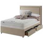 Silentnight Mirapocket 2000 Memory Ottoman 4-Drawer Storage Divan Bed Set Sandstone No Headboard - 180cm