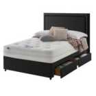 Silentnight Mirapocket 1000 Memory Ottoman 4-Drawer Storage Divan Bed Set Ebony No Headboard - 180cm