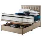 Silentnight Mirapocket Geltex 2000 135cm Ottoman Non-Storage Divan Bed Set - Sandstone No Headboard