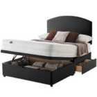 Silentnight Mirapocket 1200 135cm Mattress with Ottoman and 2 Drawer Divan Bed Set - Ebony No Headboard