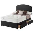 Silentnight Mirapocket 1200 4-Drawer Storage Divan Bed Set Ebony No Headboard - 150cm