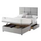 Silentnight Miracoil 135cm Memory Foam Mattress with Ottoman and 2 Drawer Divan Bed Set Grey No Headboard