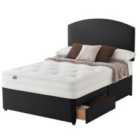 Silentnight Mirapocket 1200 Single 90cm 2 Drawer Divan Bed Set - Ebony No Headboard