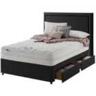 Silentnight Mirapocket 2000 Memory Ottoman 4-Drawer Storage Divan Bed Set Ebony No Headboard - 180cm