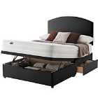 Silentnight Mirapocket 1200 180cm Mattress with Ottoman and 2 Drawer Divan Bed Set - Ebony No Headboard