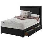 Silentnight Mirapocket 2000 Memory Ottoman 4-Drawer Storage Divan Bed Set Ebony No Headboard - 135cm