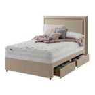 Silentnight Mirapocket 2000 Memory Ottoman 4-Drawer Storage Divan Bed Set Sandstone No Headboard - 135cm