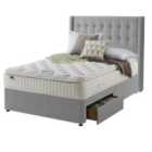 Silentnight Mirapocket Latex 1000 2-Drawer Divan Bed - Slate Grey No Headboard King