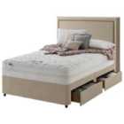 Silentnight Mirapocket 2000 Memory Ottoman 4-Drawer Storage Divan Bed Set Sandstone No Headboard - 150cm