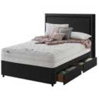 Silentnight Mirapocket 2000 Memory Ottoman 4-Drawer Storage Divan Bed Set Ebony No Headboard - 150cm