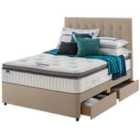 Silentnight Miracoil Geltex 135cm 4 Drawer Divan Bed Set - Sandstone No Headboard