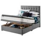 Silentnight Mirapocket Geltex 1000 135cm Ottoman Non-Storage Divan Bed Set - Slate Grey No Headboard