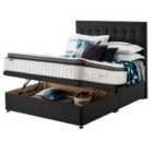 Silentnight Mirapocket Geltex 1000 135cm Ottoman Non-Storage Divan Bed Set - Ebony No Headboard