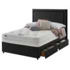 Silentnight Mirapocket 1000 Memory Ottoman 4-Drawer Storage Divan Bed Set Ebony No Headboard - 135cm