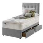 Silentnight Mirapocket Latex 1400 2-Drawer Divan Bed - Slate Grey No Headboard Single