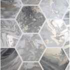 Arthouse Marbled Hex Charcoal and Rose Gold Wallpaper