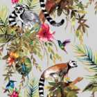 Holden Decor Lemur Silver and Multicolour Wallpaper