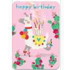 Pink Llama Birthday Card