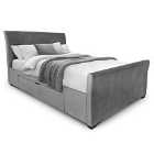 Capri Super King Bed in Dark Grey Velvet