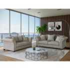 Chantelle 3 Seater And 2 Seater Sofa Set Silver Pillowback