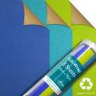 Blue & Green Craft Gift Wrap Sheets 3 per pack