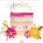 Pink Layers of Joy Birthday Card