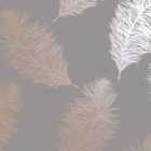 Holden Decor Fawning Feather Grey Rose Gold Wallpaper