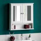 Bath Vida Priano 2 Door Mirrored Wall Cabinet With Shelf - White