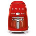 Smeg DCF02RDUK 50s Retro Style 1050W Drip Filter Coffee Machine - Red
