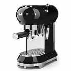 Smeg ECF01BLUK 50s Retro Style 1350W Espresso Coffee Machine - Black