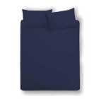Morrisons Navy 100% Cotton Double Fitted Sheet