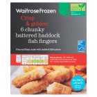 Waitrose Frozen 6 Battered Haddock Fish Fingers, 330g