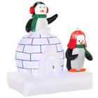 Bon Noel 1.5M Christmas Inflatable Two Penguins with Ice House For Garden