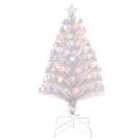Bon Noel 3Ft Prelit Artificial Christmas Tree Fiber Optic Xmas Decoration White