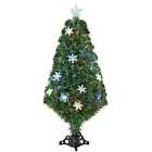 Bon Noel 4Ft Prelit Artificial Christmas Tree Fiber Optic Led Light Holiday Tree