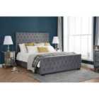 Birlea 135CM Marquis Fabric Bed Grey Velvet