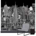 Art For The Home City Sketch Night Wall Mural