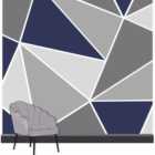 Art For The Home Trinity Geometric Navy Wall Mural