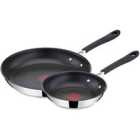 Tefal Jamie Oliver Stainless Steel 2-Piece Frypan Set - 20/28 cm