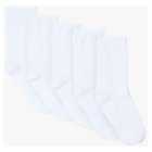John Lewis Ankle Socks White 5 Pair, Size 4-7