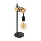 Eglo Industrial Table Lamp With Exposed Lightbulb