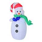 Bon Noel Inflatable 1.2m Christmas Snowman Decoration with LED Lights
