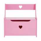 Kids Storage Box/Seat Pink Heart Design Mdf