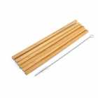 Bamboo Drinking Straws With Cleaning Brush 100% Organic Material Pack Of 6