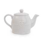 Hearts White Teapot