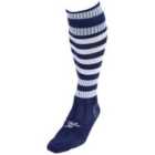 Precision Hooped Pro Football Socks Adult (7-11, Navy/White)