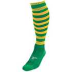 Precision Hooped Pro Football Socks Adult (green/Gold, 7-11)