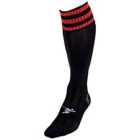 Precision 3 Stripe Pro Football Socks Adult (7-11, Black/Red)