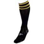 Precision 3 Stripe Pro Football Socks Junior (3-6, Black/Gold)